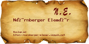 Nürnberger Elemér névjegykártya
